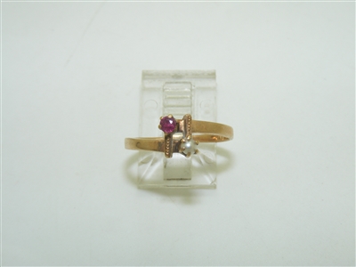 Gorgeous Vintage Ruby & Pearl Ring