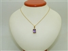 18k Yellow Gold Amethyst Chain