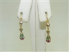 18k Yellow Gold Multi Color Stones Earrings