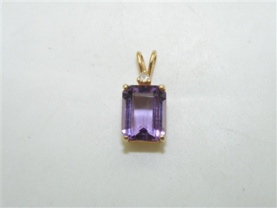 14k Yellow Gold Amethyst Pendant