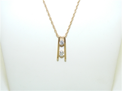 14k Yellow Gold Diamond Pendant Necklace