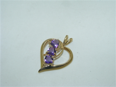 Beautiful Heart Shaped Amethyst Pendant