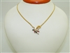 18k Yellow Gold Diamond, Ruby, Sapphire & Emerald Necklace