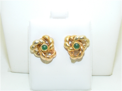 18k Gold Jade Earrings