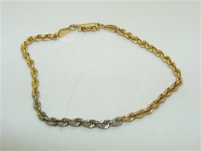18k Yellow & White Gold Rope Chain