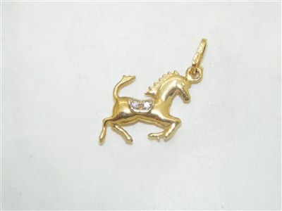 18k Yellow Gold Horse Pendant