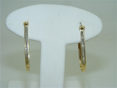 14k Yellow Gold Diamond Lever back earrings
