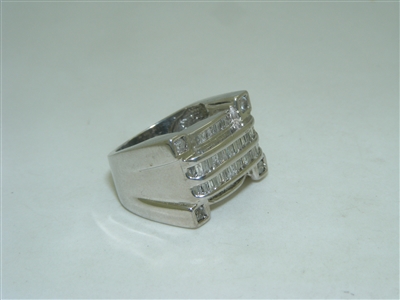 14k White Gold Diamond Mens (pinky) Ring