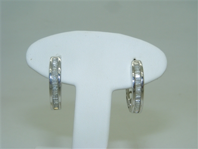 14k white gold Diamond hoop earrings