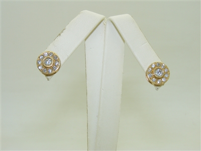 10k Yellow Gold Cubic Zircon Push back earrings