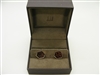 Alfred Dunhill Brown Leather Gold Filled Cufflinks