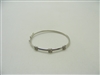 14K White Gold Kids Diamond "X" Bangle Bracelet