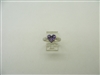 14k White Gold Amethyst Heart Designer Ring