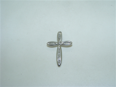 Diamond 14k white gold cross pendant