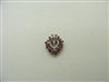 14k White Gold Natural Rubies Heart Pendant