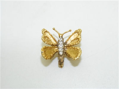 BEAUTIFUL 18k Yellow Gold Diamond Pin