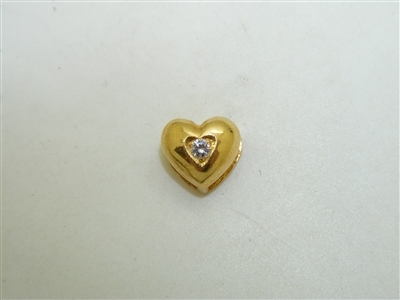 18k Yellow Gold Heart Diamond Pendant