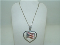 925 Sterling Silver Puerto Rico pendant with chain