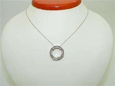 10k White Gold Diamond Pendant & Chain