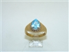 10k Yellow Gold Blue topaz Diamond ring