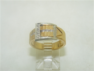 14K Yellow & White Gold Belt Ring