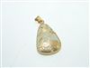 14k Yellow Gold Swan natural Jade Pendant