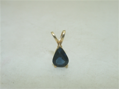 14k Yellow Gold Natural Dark Blue Sapphire