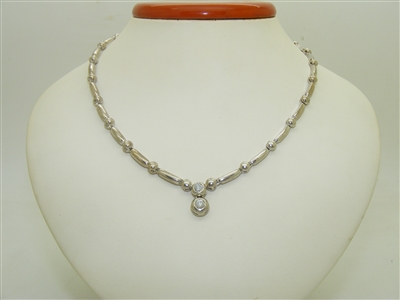 14k White Gold Diamond Necklace