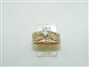 14k Yellow Gold Diamond Marquise Double Ring