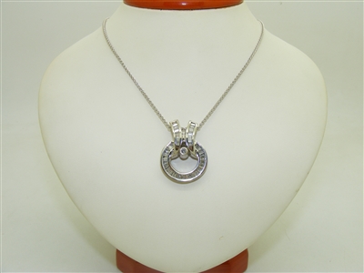 14k White Gold Diamond Pendant