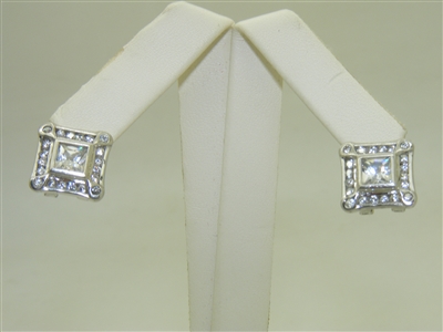 10k White gold Cubic Zircon Earrings