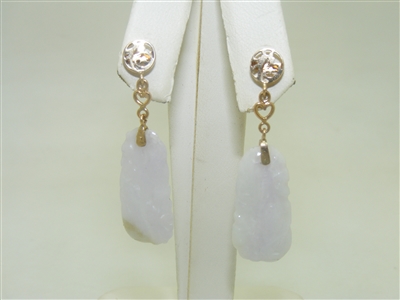 Natural Lavender Jade Earrings