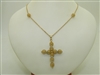 Unique 14k Yellow Gold Cross Necklace