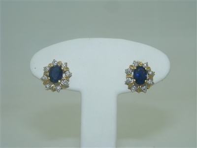 Beautiful Diamond Sapphire push back Earrings