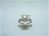 Vintage 14k White Gold Diamond and Pearl Ring
