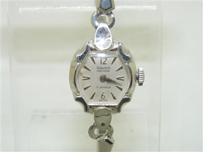 Vintage 14k Solid White Gold Gruen Watch