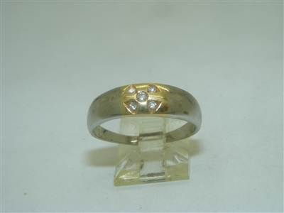 18k Two Tone Diamond Gold Ring