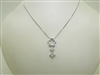 14k White Gold Diamond Necklace with Pendant