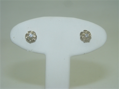 14k white Gold Stud Earrings