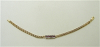 14K Yellow Gold Diamond and Ruby Bracelet