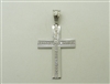 14K White Gold Diamond Cross