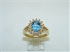 14k yellow gold London blue Topaz Diamond Ring