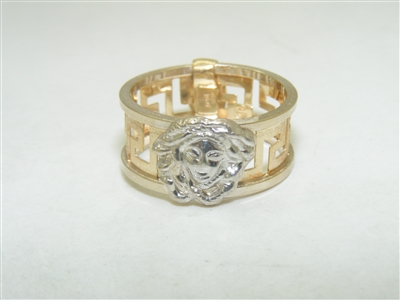 Lady Face Italian Yellow & White Gold Ring