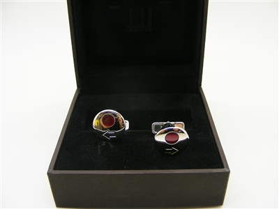 Alfred Dunhill Red Indicator Sterling Silver Cufflinks