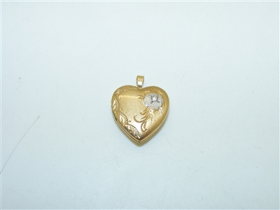 14k Yellow Gold Heart Pendant Locket