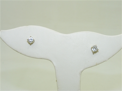 White Gold Cubic Zircon Stud Earrings