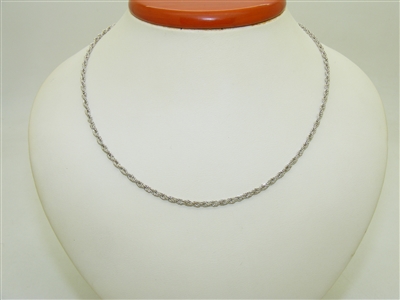 18k White Gold Hallow Rope Chain