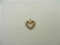 14k Yellow Gold Gold Diamond Heart Pendant
