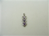 14k White Gold Diamond Triple Heart Amethyst Pendant