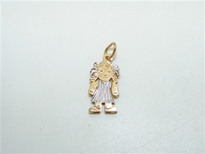 14k Yellow Gold Little Girl Pendant